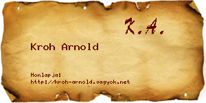 Kroh Arnold névjegykártya